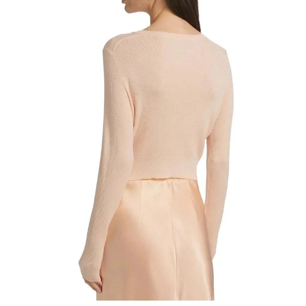 NEW Vince Ribbed Cashmere-Silk Slim Cardigan Spring classic - Picture 3 of 8